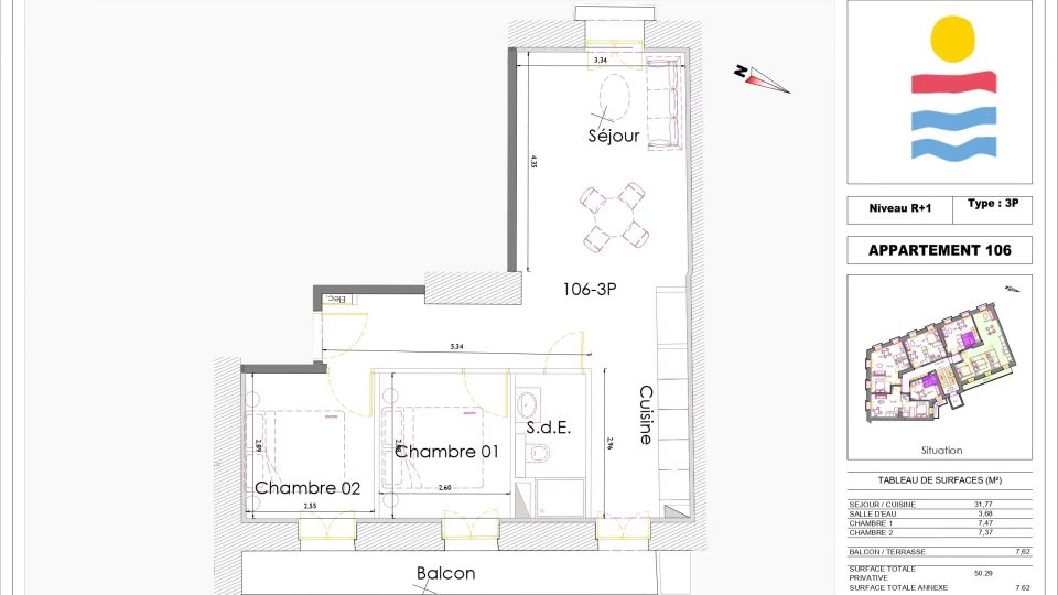 Vente Appartement 3 pièces Nice – Riquier