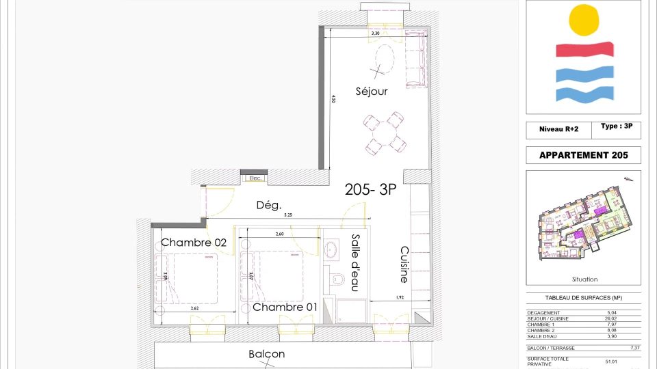 Vente Appartement 3 pièces Nice – Riquier