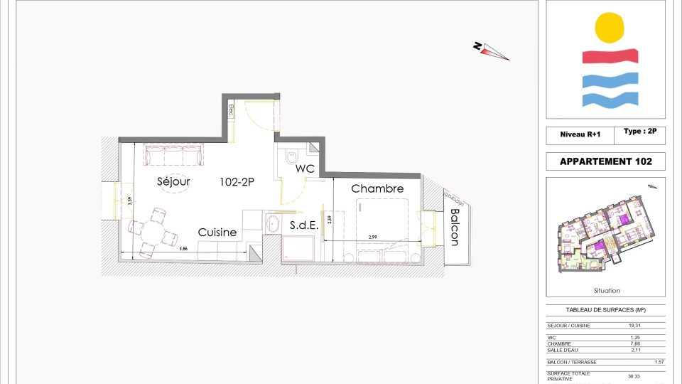 Vente Appartement 2 pièces Nice – Riquier