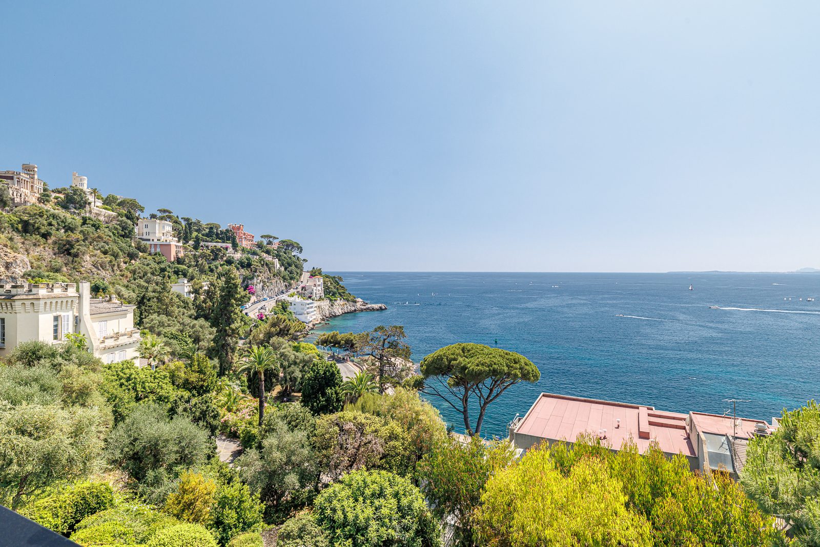 Cap de Nice and the sea seen from boulevard Franck Pilatte