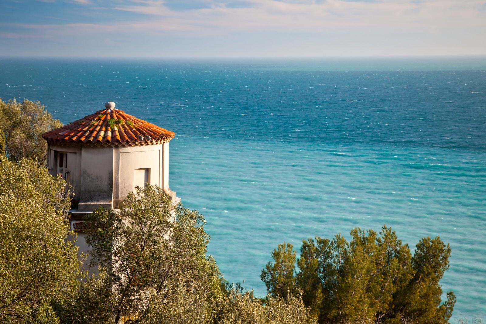 Vue sur la mer depuis les hauteurs du Mont Boron et du Cap de Nice